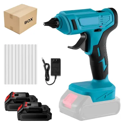 Produktbild von Akku-Heißklebepistole - Heißkleberpistole - 11-mm-Klebestifte - 18 V - 2 Akkus - Kabellos - Kupferdüse mit Verbrühschutz - Kompatibel mit Makita