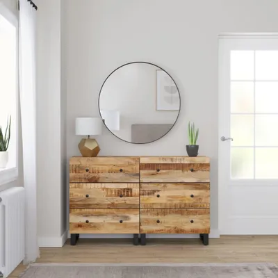 Obrázok produktu pre vidaXL Príborníky 2 ks 60x33x75 cm Hrubé mangové drevo