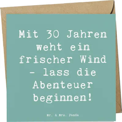 Produktbild von Mr. & Mrs. Panda Grußkarte Spruch 30. Geburtstag Abenteuer - Meeresbrise - Geschenk, besondere Geschenke, Klappkarte, 30 Jahre, Alter, Leben genießen, Happy Birthday