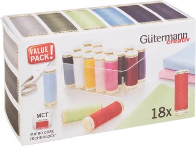 Produktbild von Gütermann Nähfaden-Box Allesnäher - 18 Spulen à 100m