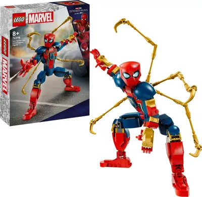 Produktbild von LEGO Marvel Iron Spider-Man Baufigur, Superhelden-Actionspielzeug für Kinder ab 8 Jahren, Jungen & Mädchen, Set mit Rüstung, baubares Modell, Avengers Geschenk-Idee für Fans der Marvel Filme 76298