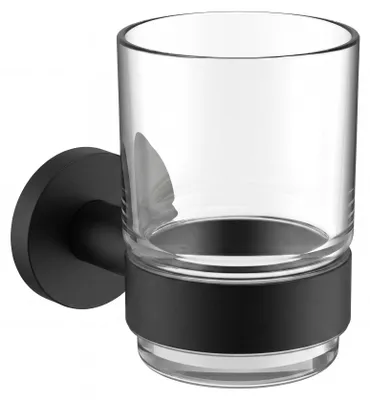 LAVITA Zahnputzbecherhalter Senso für Wandmontage Schwarz matt – Produktansicht