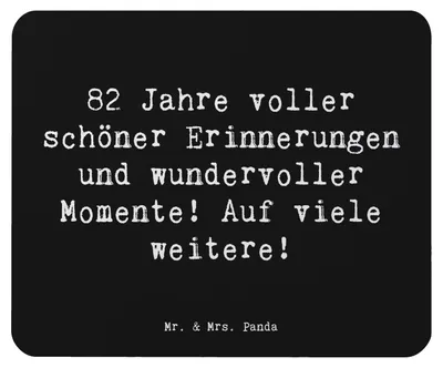 Produktbild von Mr. & Mrs. Panda Mouse Pad Spruch 82. Geburtstag - Schwarz - Geschenk, besonders, mauspad pc, Alter, Mousepad, Feier, Geschenke, laptop, Happy Birthday, Erinnerungen