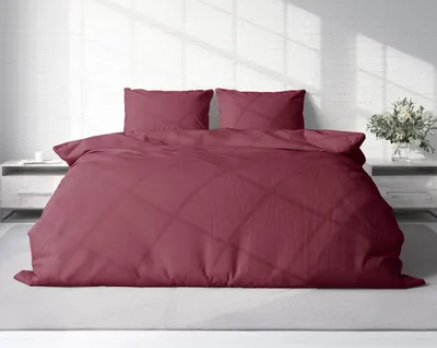 Produktbild von Uni Bettwäsche 240x220 cm bordeaux Doppelbett Einfarbig Renforce Baumwolle