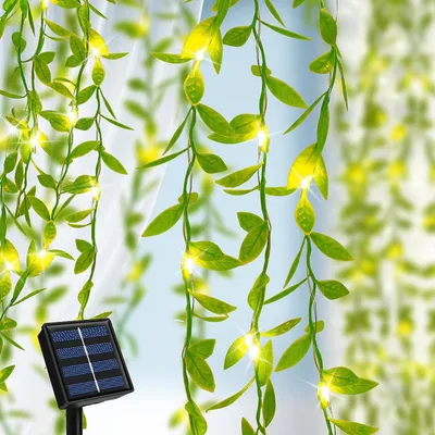 Obrázok produktu pre LED svetelný reťazec, 10 metrov - 100 LED - Solárne napájanie - 8 režimov - Vhodný na vnútorné aj vonkajšie použitie