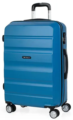 Productafbeelding van Middelgrote reiskoffer, lichtgewicht ABS, 4 wielen, cijferslot, Blauw