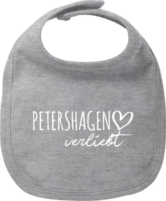 Produktbild von Huuraa Baby Lätzchen Petershagen verliebt Heather Grey Klettverschluss  Baumwolle Latz Geschenkidee