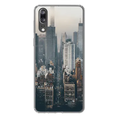Produktbild von MuchoWow® Handyhülle Schutzhülle Hülle für Huawei P20 Skyline von New York Silikon Softcase Handy Hülle - Hardcover