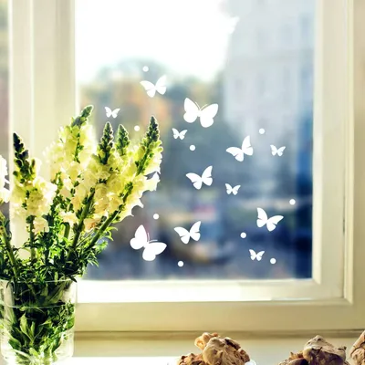 Produktbild von Fensterbild Schmetterlinge Set -- Fensterdeko Frühling Fensterbilder Osterdeko M2349 ®