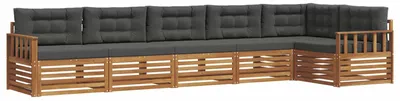 Immagine prodotto di vidaXL Set divani da esterno con cuscini 6 pezzi Naturale e Antracite