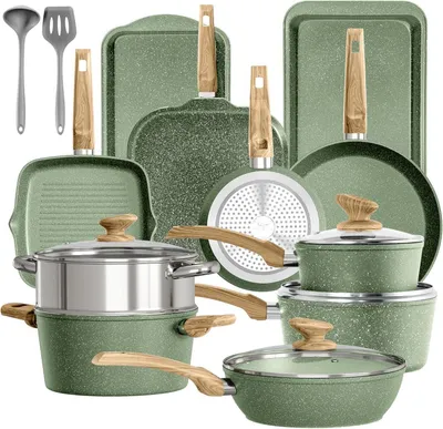 Produktbild von Kitchen Academy 17-teiliges Induktions-Kochgeschirr-Set mit Glasdeckeln