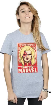 Produktbild von Captain Marvel - "Ornament" T-Shirt für Damen BI1515 (L) (Grau)