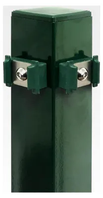 Produktbild von 4 Eckpfosten zum Einbetonieren für Mattenhöhe 60/63 cm | 6x6x120 cm | Grün | Zaunpfosten für Doppelstabmatte | Verzinkt und Pulverbeschichtet | aus Stahl