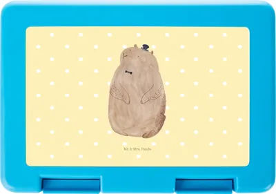 Produktbild von Mr. & Mrs. Panda Bentobox Murmeltier - Gelb Pastell - Geschenk, Snackbox, Respekt, Lebensmittel Aufbewahrungsbox, Fröhlichkeit, Freundlichkeit, Anstand, Lustige Sprüche