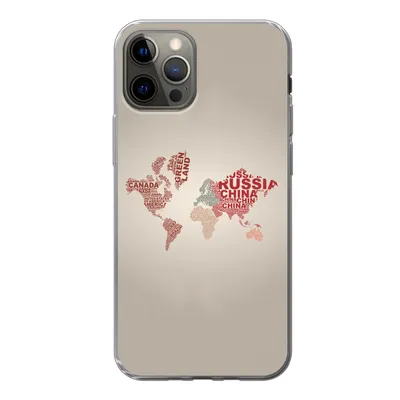 Produktbild von MuchoWow® Handyhülle Schutzhülle Hülle für iPhone 13 Pro Weltkarte - Karte - Briefe Silikon Softcase Handy Hülle - Handy-Tasche