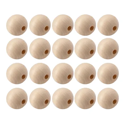 Obrázek produktu pro Dřevěné korálky, dřevěné kulaté korálky, řemeslné dřevěné korálky, dřevěné distanční korálky, dřevěné korálky pro kutily, dřevěné kulaté kuličky korálky