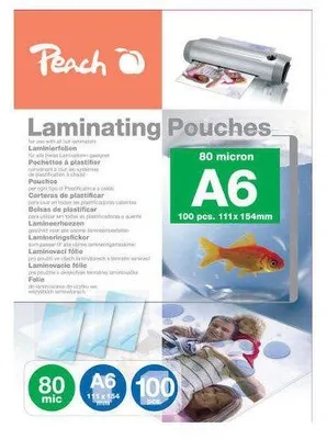 Zdjęcie produktu dla Peach 510268, Przezroczysty, Połysk, A6, 0,08 mm, 111 mm, 154 mm