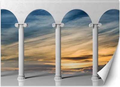 Produktbild von Vlies fototapete Säulen mit Blick in den Himmel 368x254 cm Feeby Bunt inkl. Kleber einfache Montage