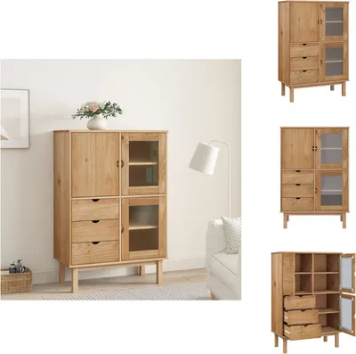 Zdjęcie produktu dla vidaXL Kredens OTTA 85x43x125 cm lite drewno sosnowe - Kredensy