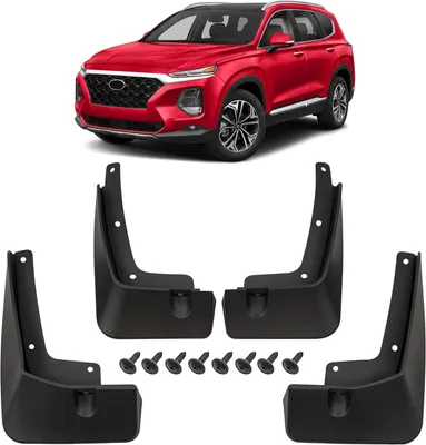 Produktbild von Schmutzfänger 4er-Set mit Befestigungssatz passend für Hyundai Santa FE IV 18-23