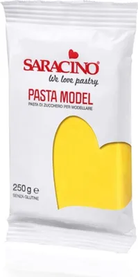 Zdjęcie produktu dla Żółta masa cukrowa do modelowania Yellow Model Paste 250g - Saracino