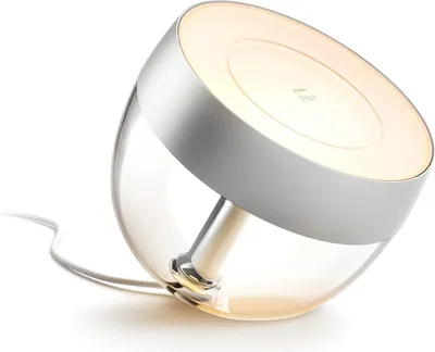 A Philips Hue Iris table lamp is shown on a white background.