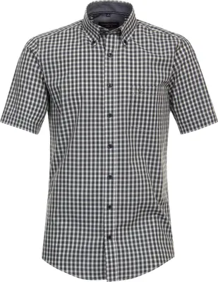 Produktbild von CASAMODA Herren Freizeithemd Kurzarm Button-Down Casual-Fit Grün kariert L
