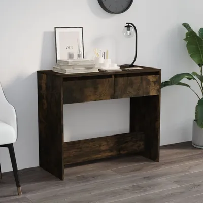 Image de The Living Store Table console chêne fumé 89x41x76,5 cm bois composite