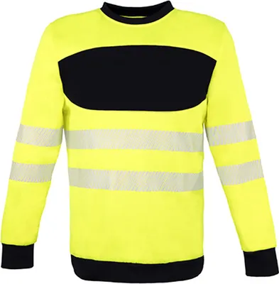 Produktbild von Korntex EOSSW | EOS Hi-Vis Workwear Arbeitspullover - Farbe: Signal Yellow/Black - Größe: M