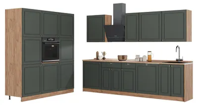 Obrázek produktu pro Kuchyňský kout Vicco Fame-Line Zelená zlatá země/Zlatý mocný dub 460 cm, PD Mramor, Model 63799