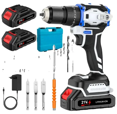 Immagine prodotto di Avvitatore a batteria, motore brushless, controllo a 2 velocità, 2 batterie, UE