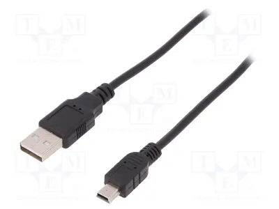 Produktbild von 1x Kabel USB A-Stecker,Mini-USB-B-Stecker USB 2.0 vernickelt AK-300130-018-S USB-