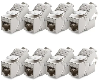 Produktbild von deleyCON Keystone Modul CAT 6a Jack STP RJ45 500MHz 10 Gbit/s, 8 Stück