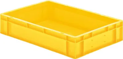 Produktbild von LA-KA-PE Transport-Stapelkasten B600xT400xH120 mm gelb, geschlossen ohne Griffloch