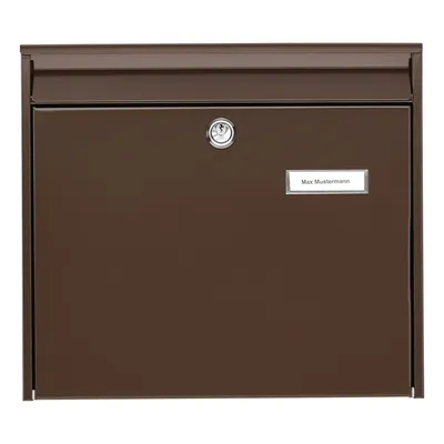 Produktbild von BURG-WÄCHTER Briefkasten POTSDAM 877 BR ohne Zeitungsfach mit Namensschild, Verzinkter Stahl, Einwurf-Format DIN C4