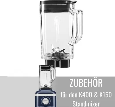 Produktbild von Zubehör für KitchenAid Artisan K400 & K150 Standmixer: Mixbehälter aus Glas 1,4 Liter 5KSB2048JGA