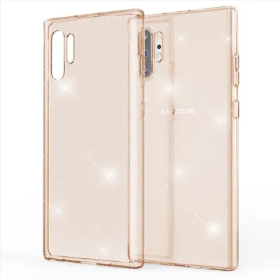 Produktbild von NALIA Glitzer Handyhülle für Samsung Galaxy Note10 Plus Hülle Silikon Handyhülle Gold