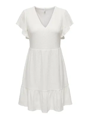 Produktbild von Jack&Jones ONLSANDRA S/S V-NECK DRESS JRS Cloud Dancer L