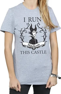 Produktbild von Maleficent - "I Run This Castle" T-Shirt für Damen BI823 (S) (Grau)