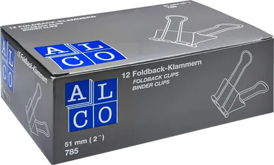 Produktbild von Alco Foldbackklammer Metall vernickelt 51mm rot 12 Stück