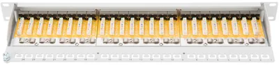 Produktbild von Digitus CAT 6, Klasse E Patch Panel, RJ-45, Cat6, Rackeinbau, 1U, Grau, LSA