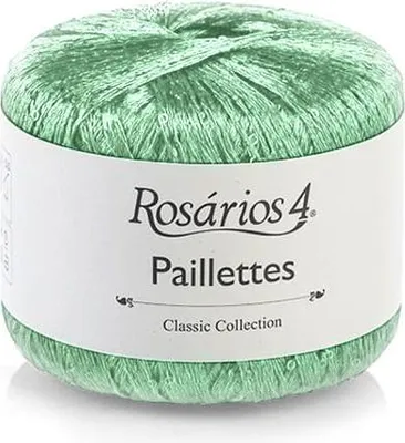 Produktbild von Rosarios 4 Paillettes Glitzerndes Garn mit Pailletten 33 Aquamarin 25g - Perfekt für einzigartige Kreationen