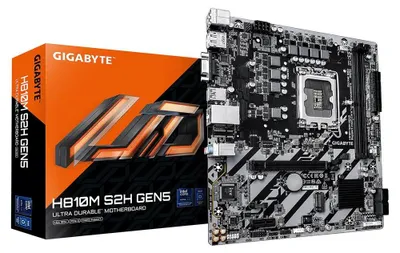 Produktbild von GIGABYTE H810M S2H GEN5 Mainboard – Intel Core Ultra (Serie 2) CPUs, 4+1+2-Phasen-VRM, bis zu 6400 MHz DDR5, 1× PCIe-4.0-M.2, 1-GbE-LAN, USB 3.2 Gen 1, Intel, LGA 1851 (Socket V1), Intel Core Ultra (Series 2), LGA 1851, DDR5-SDRAM, 128 GB
