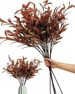 Produktbild von Snail Garden 5xkünstliche Olivenblätter, 94 cm Lange Stiele, Seidengrün, Herbst,