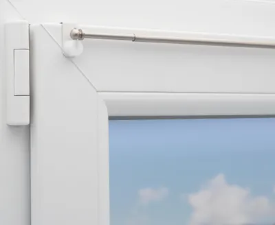 Produktbild von Gardinenstange "Eleganz", ausziehbar, nickel matt, inkl. Fensterhaken/Befestigung für einen Klemmbereich 15-20 mm (40-60cm ausziehbar)