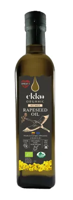Produktbild von KALTGEPRESSTES RAPSÖL ZUM KOCHEN UND BRATEN, OMEGA-3 , 500 ml – EKKO