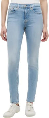 Imagen del producto de Pantalón vaquero para mujer Tommy Jeans, modelo Nora, corte ajustado, cintura media, color azul (denim claro), talla 31W/3