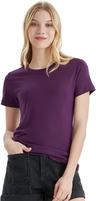 Productafbeelding van Merinowol shirt dames - Korte mouwen - Ronde hals - 100% merinowol