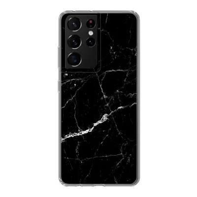 Produktbild von MuchoWow® Handyhülle Schutzhülle Hülle für Samsung Galaxy S21 Ultra Marmor - Schwarz - Marmoroptik - Weiß - Luxus - Stein Silikon Softcase Handy Hülle - Mobiltelefon