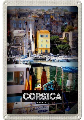 Produktbild von Blechschild Reise 20x30cm Corsica France Urlaubsort Meer